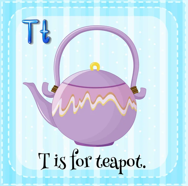 Ein Buchstabe t für Teekanne — Stockvektor