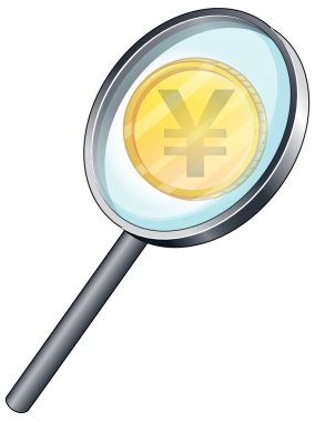 Büyüteç lens ile bir yen