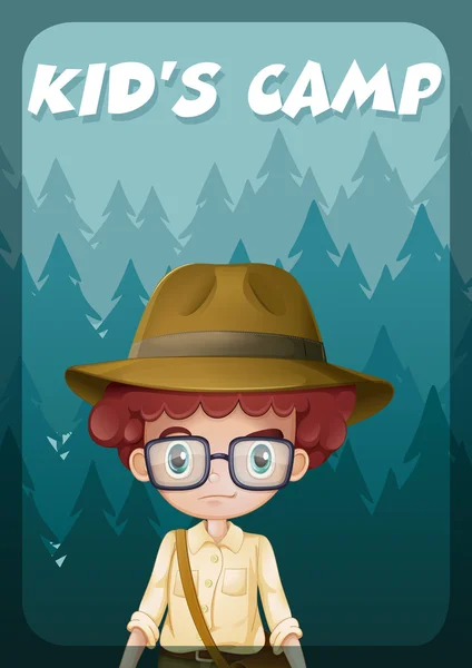 A poster showing a kid's camp — Stock Vector