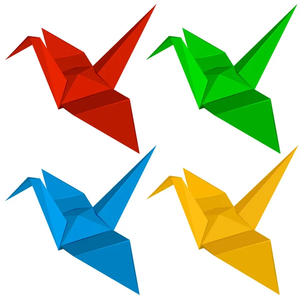 Cuatro diseños de origami — Vector de stock