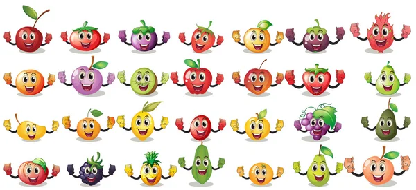 Σύνολα φρούτων πρόσωπα — Διανυσματικό Αρχείο