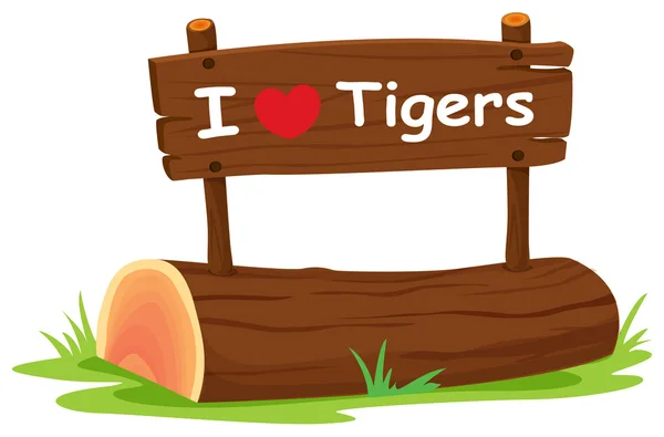 I love tigers — Stock Vector