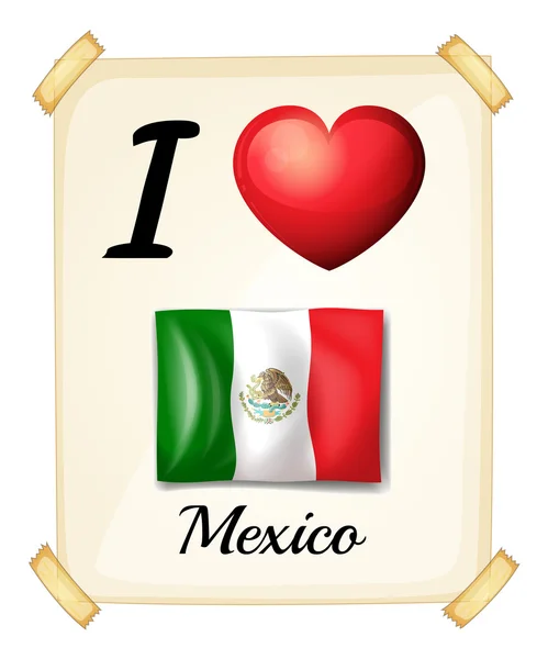 A poster showing the love of Mexico — Stock Vector