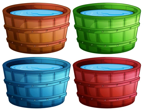 Wooden bucket — Stock Vector