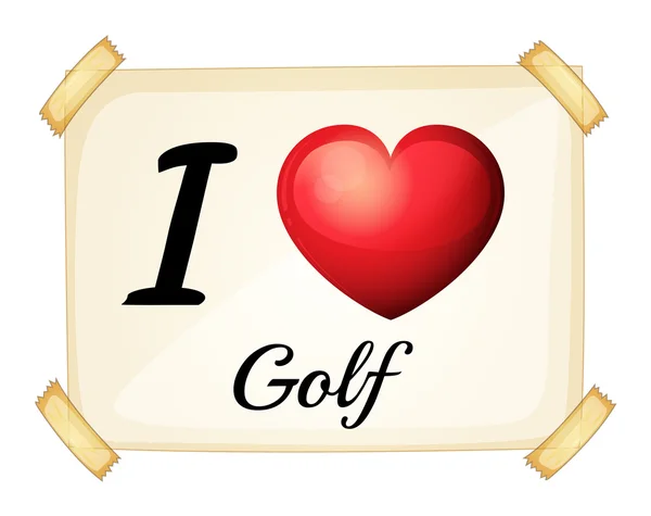 Me encanta el golf — Vector de stock