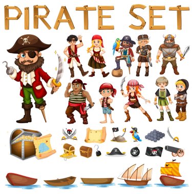 Pirate set clipart