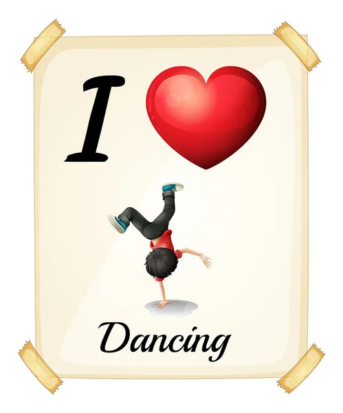 I love dancing — Stock Vector