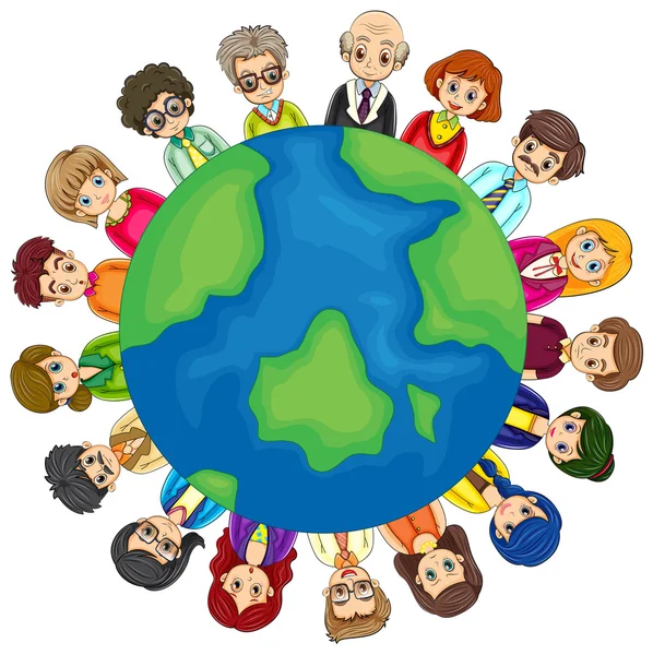 People and Earth — Stock Vector
