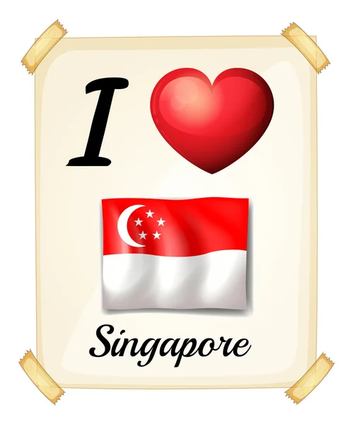 I love Singapore — Stock Vector