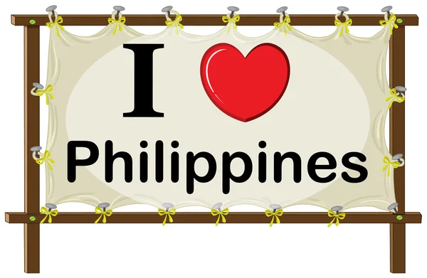 Me encantan las FILIPINAS — Vector de stock