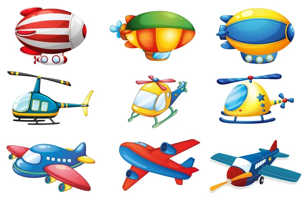 Aviones y Globos — Vector de stock