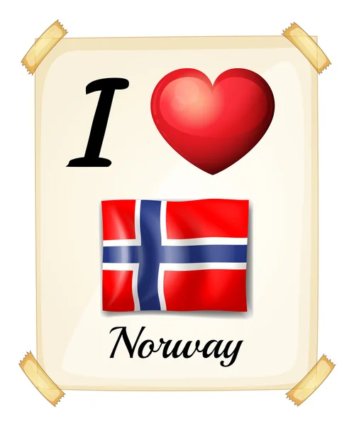 我爱挪威 — 图库矢量图片