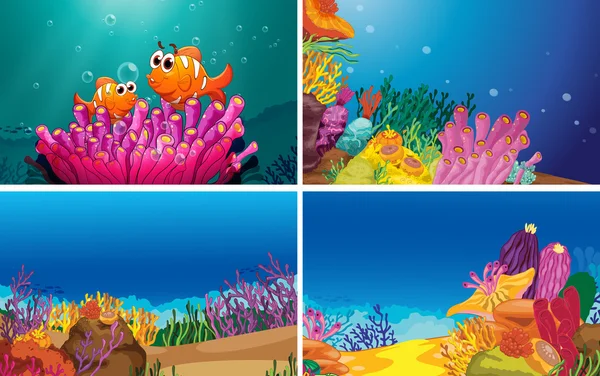 Underwater scenes — Stock Vector