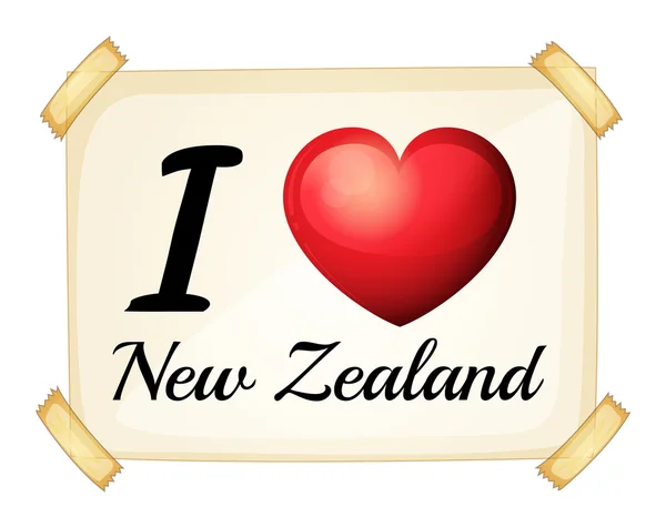 Eu amo a Nova Zelândia — Vetor de Stock