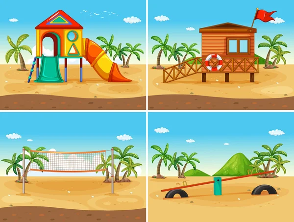 Beach and playground — Stock Vector