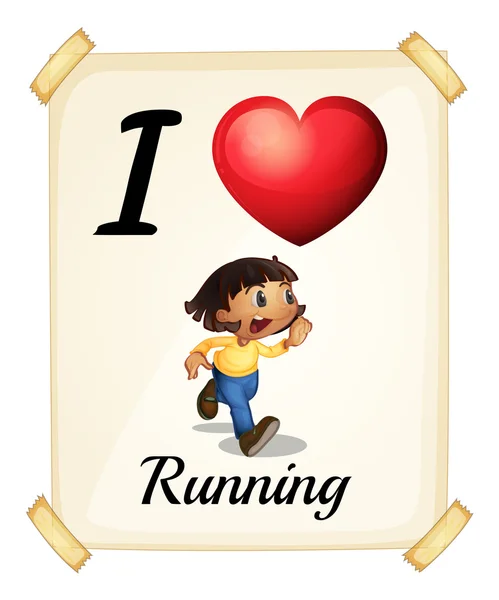 Adoro correr. — Vetor de Stock