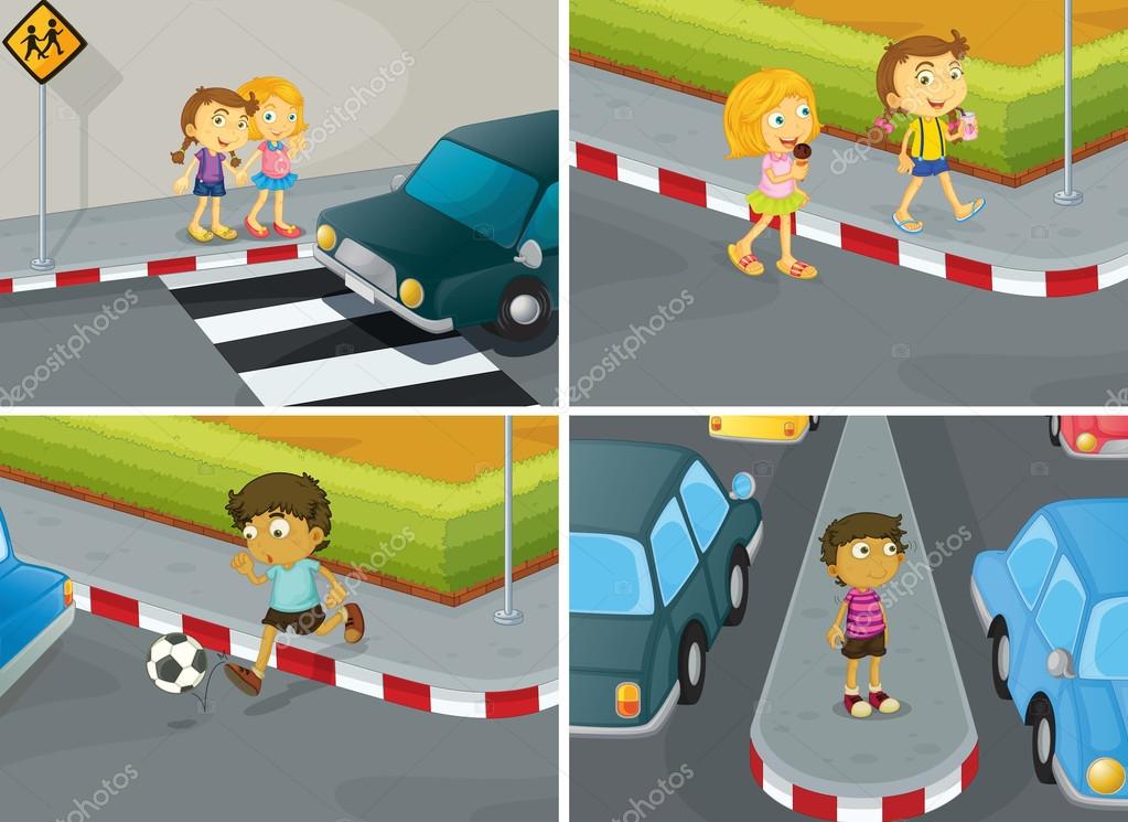 908 ilustraciones de stock de Road safety children | Depositphotos®