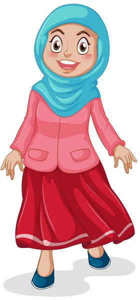 Female muslim standing — Stock Vector