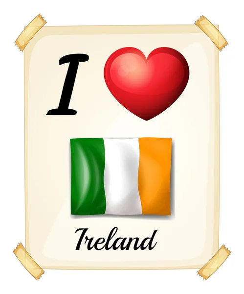 Me encanta Irlanda — Vector de stock