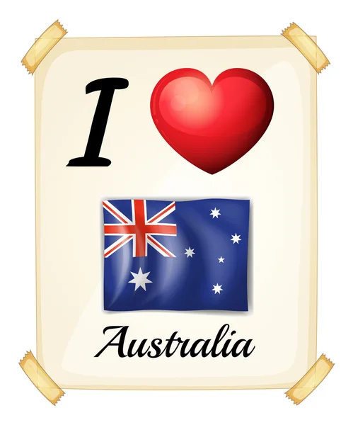 オーストラリアを愛する — ストックベクタ