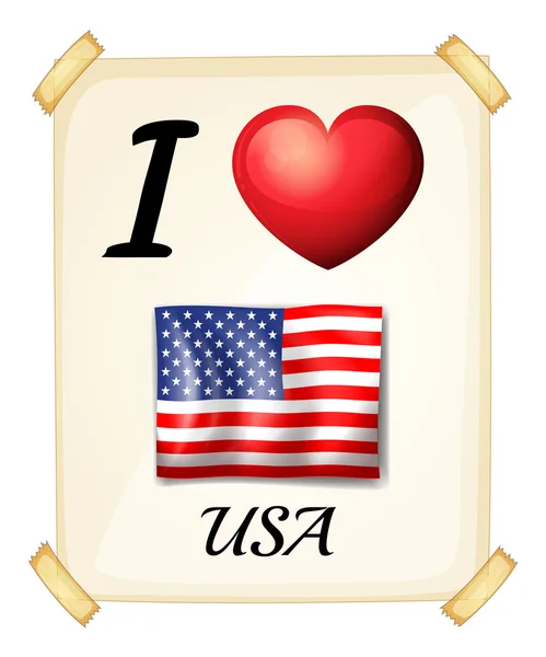 I love USA — Stock Vector