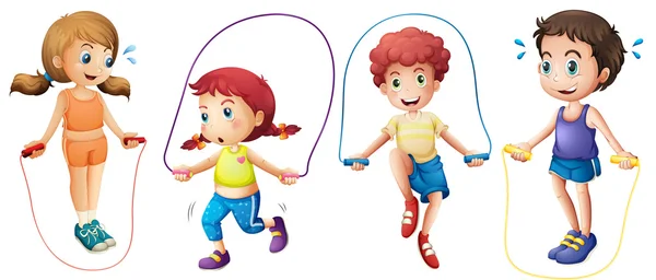 Enfants et jumprope — Image vectorielle