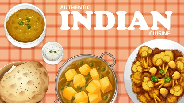 Comida indiana — Vetor de Stock