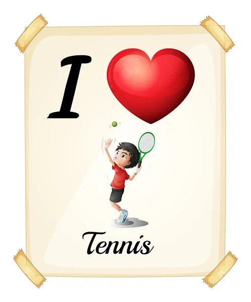 I love tennis — Stock Vector