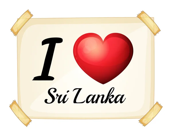 Aku cinta Sri Lanka - Stok Vektor