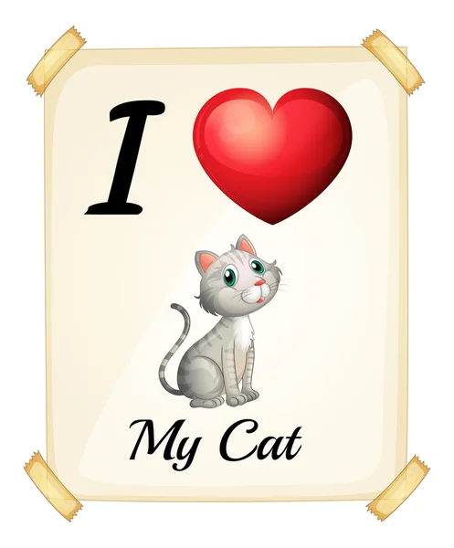 I love my cat — Stock Vector