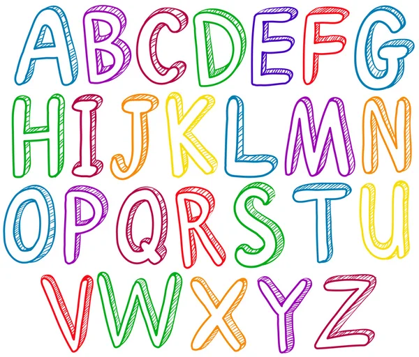 Радужный алфавит — стоковый вектор