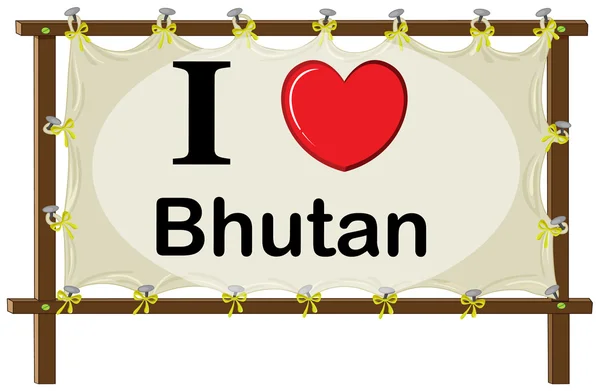 I love Bhutan — Stock Vector