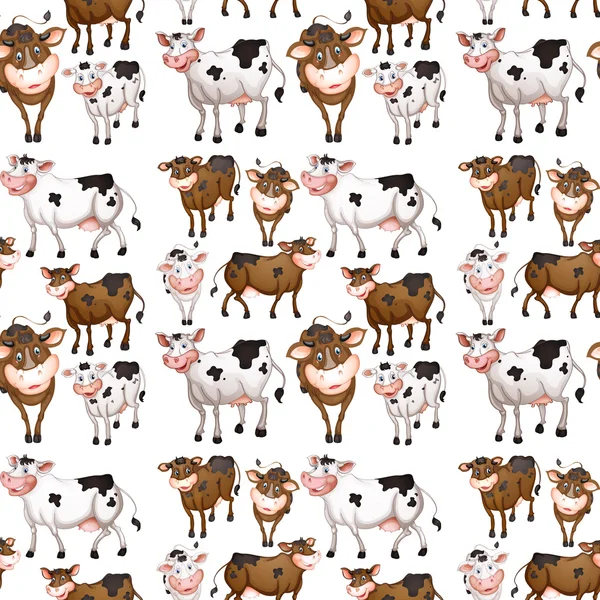 Vaca sin costura — Vector de stock