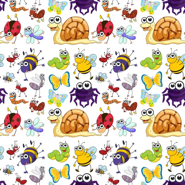 Insectos sin costura — Vector de stock