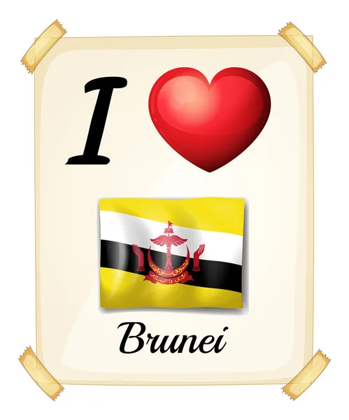 Aku cinta Brunei - Stok Vektor