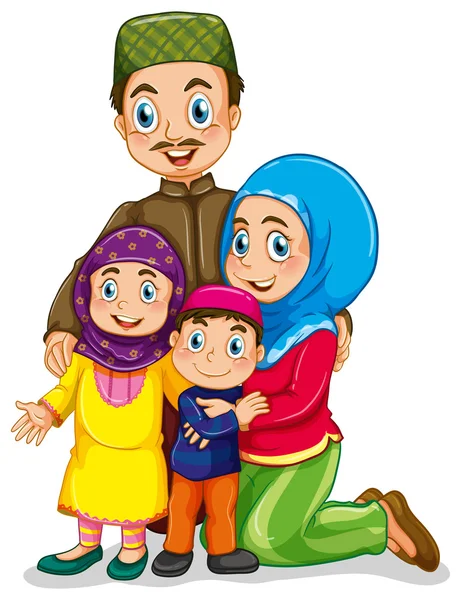 Müslüman Aile — Stok Vektör