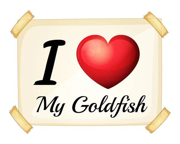 Ich liebe Goldfische — Stockvektor