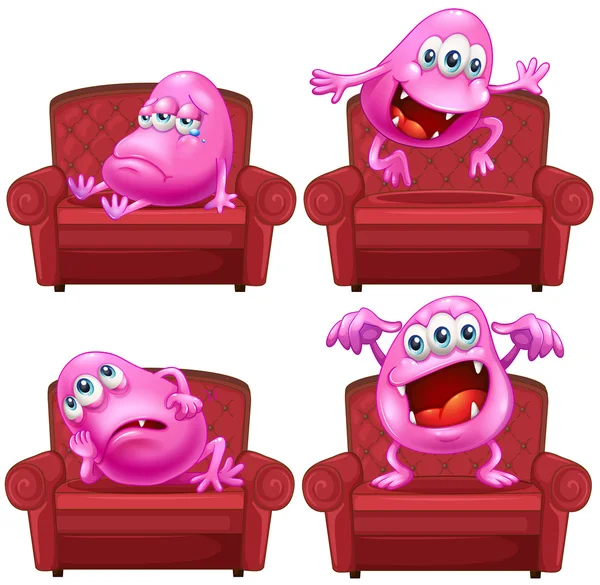 Monster and chair — Stock Vector