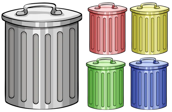 Trash cans — Stock Vector