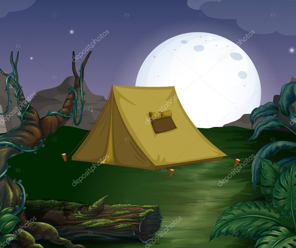 Tent and fullmoon