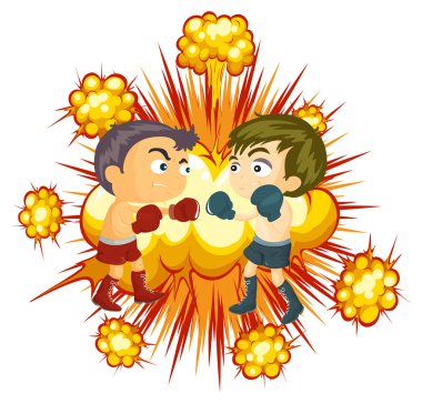 Two fighters Boxing clipart
