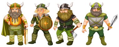 Vikingler yeşil kostümleri