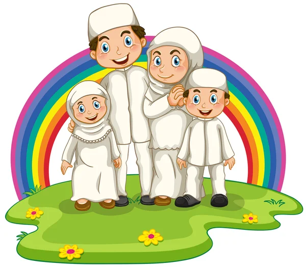 Müslüman Aile — Stok Vektör
