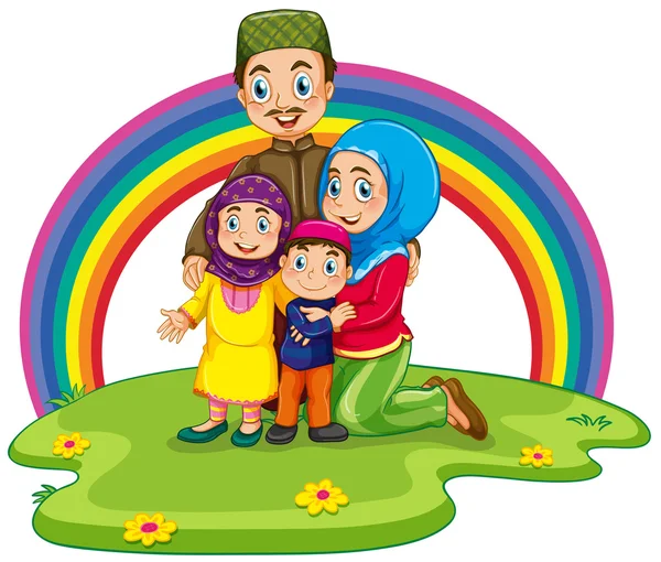 Moslimfamilie — Stockvector