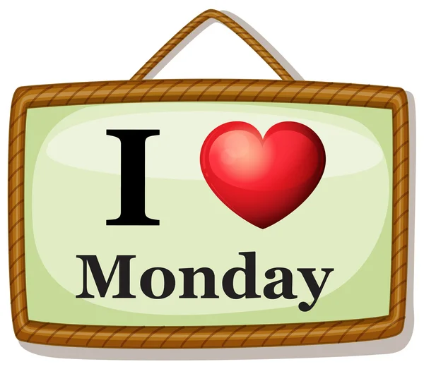 I love Monday — Stock Vector