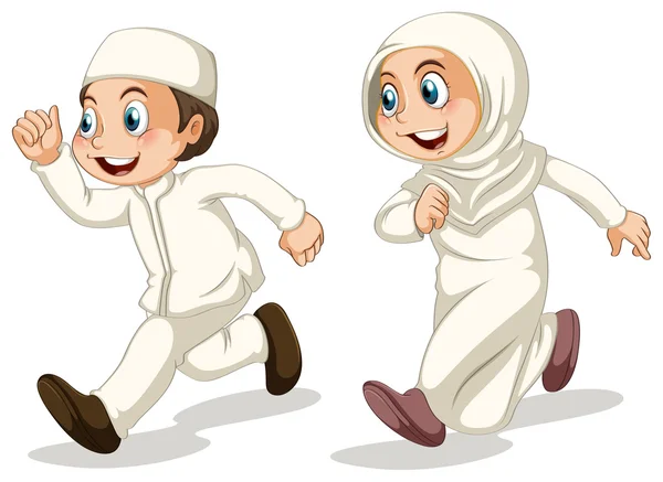 Muslim kids — Stock Vector