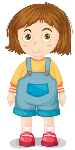 Young girl wearing jumpsuit — Stock Vector