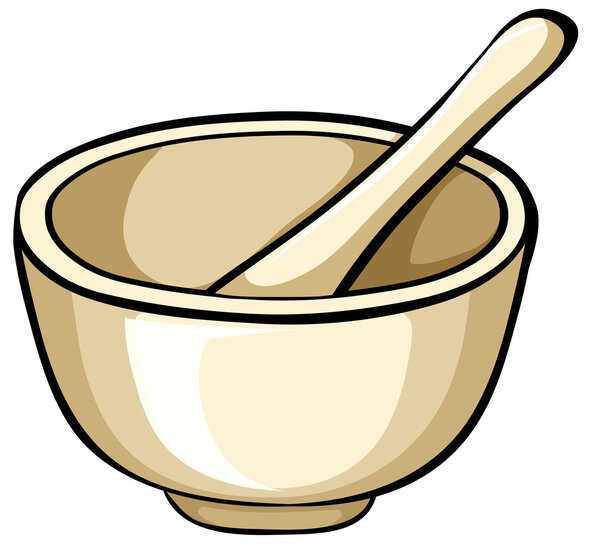 Mortar with bowl and spoon