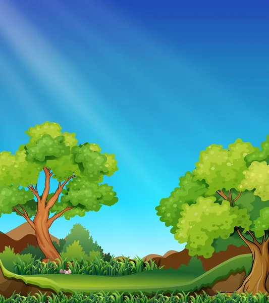 Bosque y cielo — Vector de stock