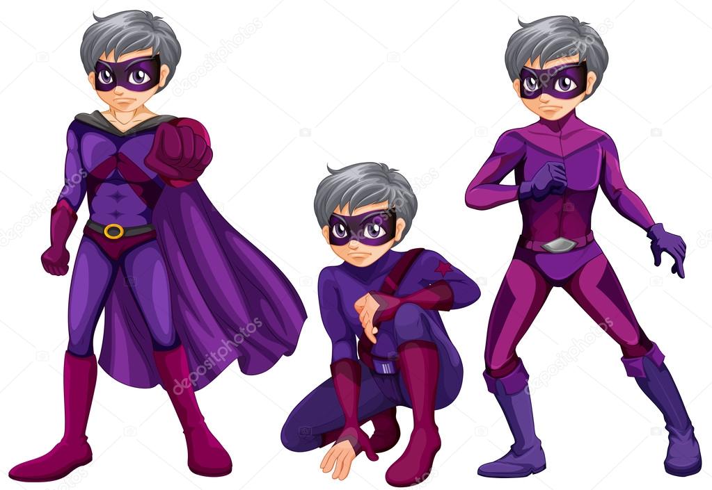 Superhero with mask and cape